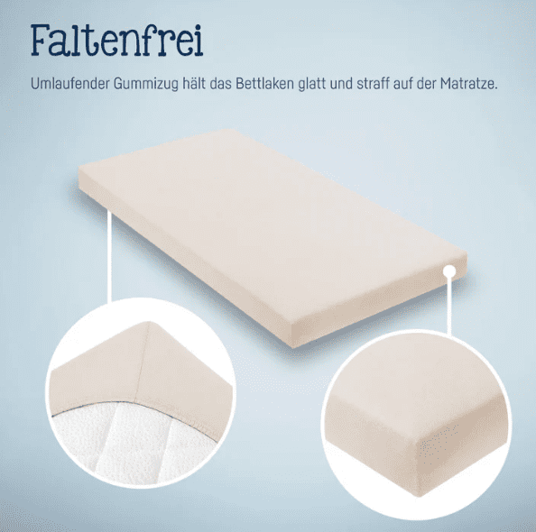 Zöllner Jersey Spannbetttuch Wiege/Stubenwagen 90/40 - shell