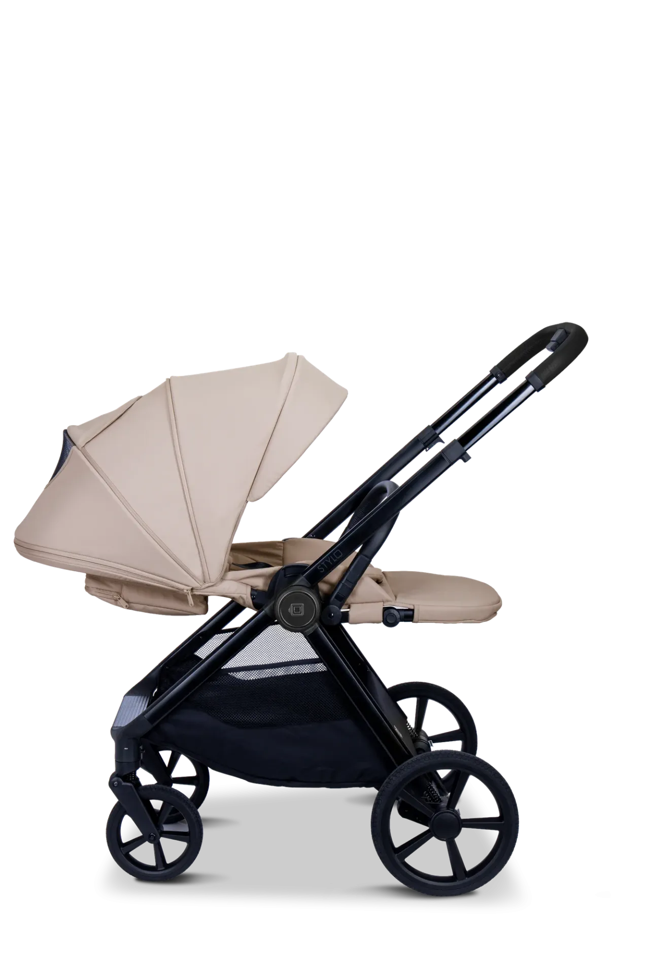 Moon STYLO 5in1 Kombikinderwagen-Set Sand inkl. Wickeltasche, Regenverdeck und Adaptern