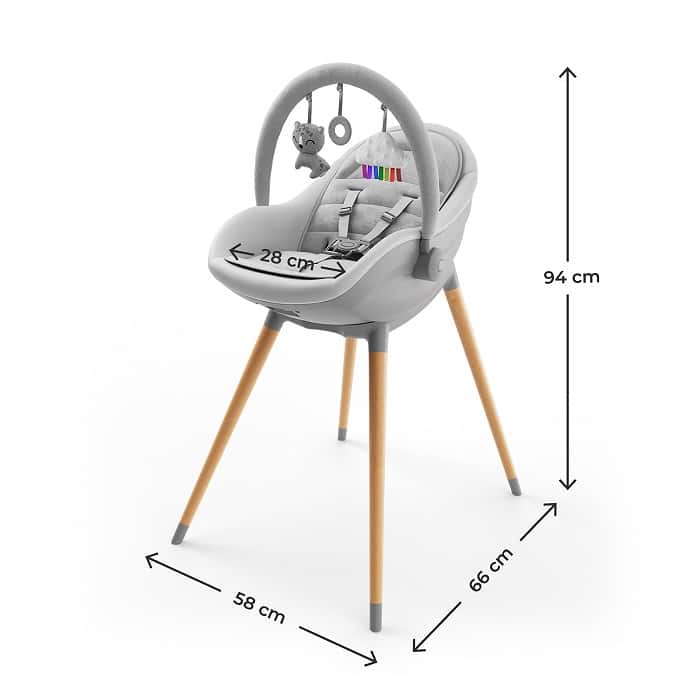 Kinderkraft FINI UP 3in1 Hochstuhl Grau