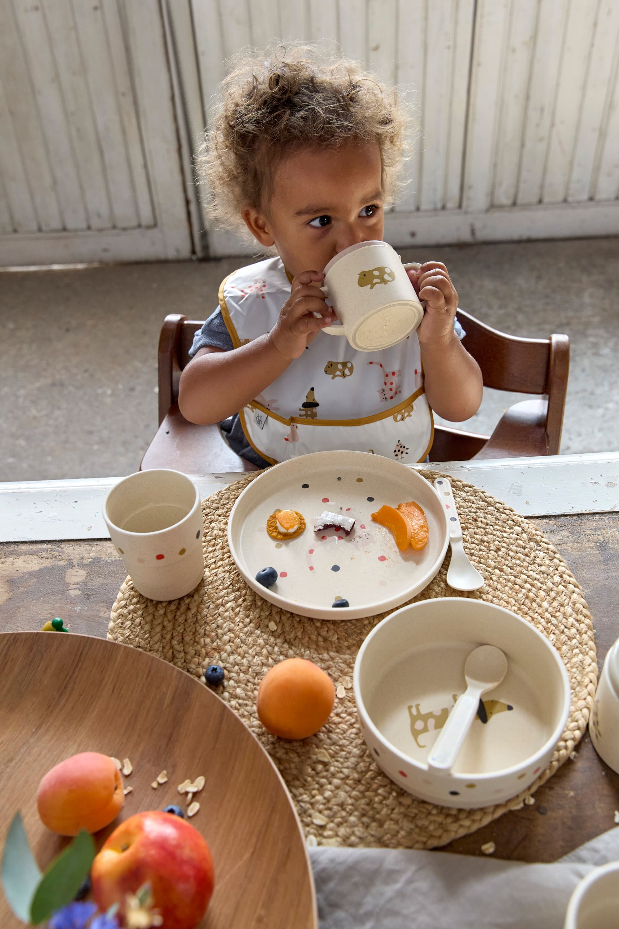 Kindergeschirr Set (Teller - Schüssel - Becher - Löffel)