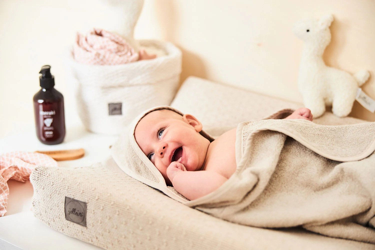 Jollein Kapuzenhandtuch Frottee 75x75 Nougat