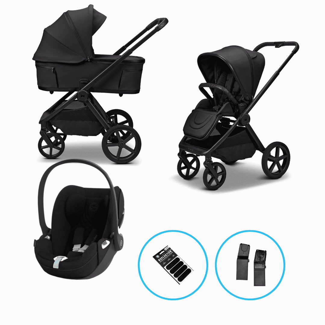Moon GIO Fold 5in1 Set Onyx mit Lightweight-Rädern inkl. Cloud T Plus Sepia Black