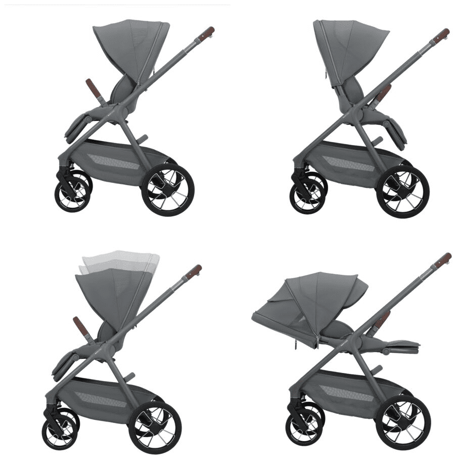Maxi Cosi Oxford + 5in1 Kinderwagen-Set Moon Graphite inkl. Babyschale Moon Graphite und Base