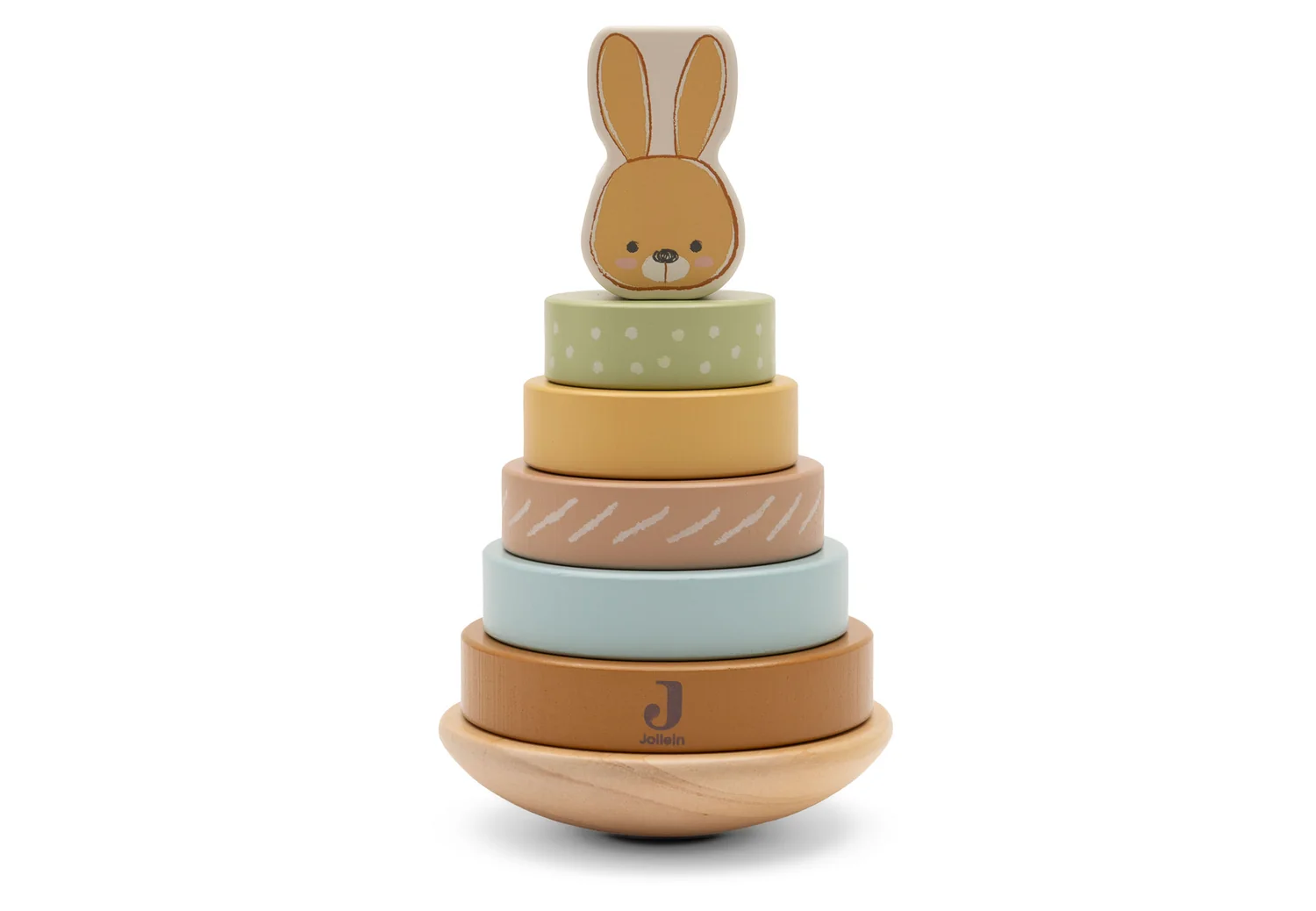 Jollein Holz-Stapelturm mit Ringen Bunny Luz