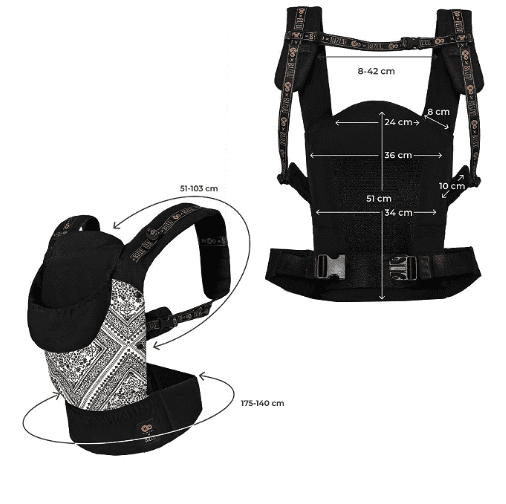 Kinderkraft x BIZUU Babytrage HUGGY lunar black