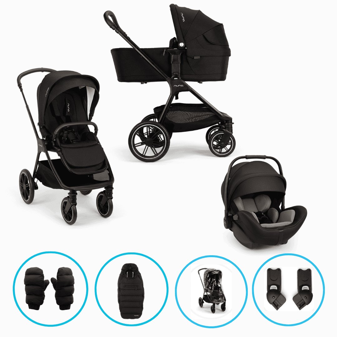 Nuna TRIV lx 6in1 Kinderwagenset Caviar inkl. Arra flex Caviar & gratis Zubehör