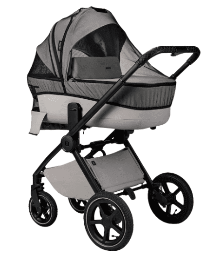 Moon GIO Fold Kombikinderwagen Graphite mit Lightweight-Rädern inkl. GRATIS Sonnensegel, Regenverdeck und Mückennetz