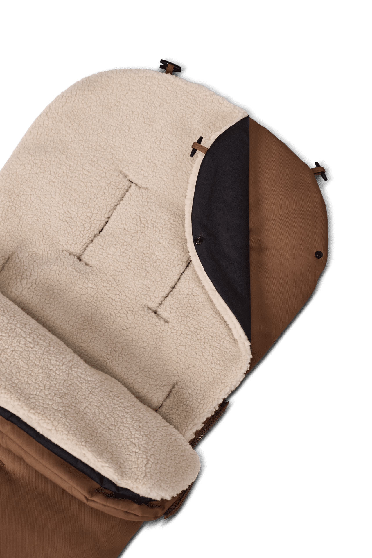 MOON Premium Winterfußsack mit Kunstfelleinsatz Cognac