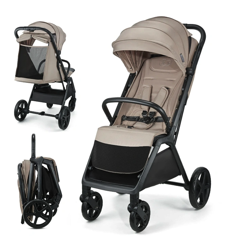 Kinderkraft Buggy LOOM Beige – Der LOOM beige Kinderwagen von Kinderkraft – leichter Buggy mit Automatik-Faltung, pannensicheren Rädern & Liegefunktion. Ideal für Alltag & Reisen.