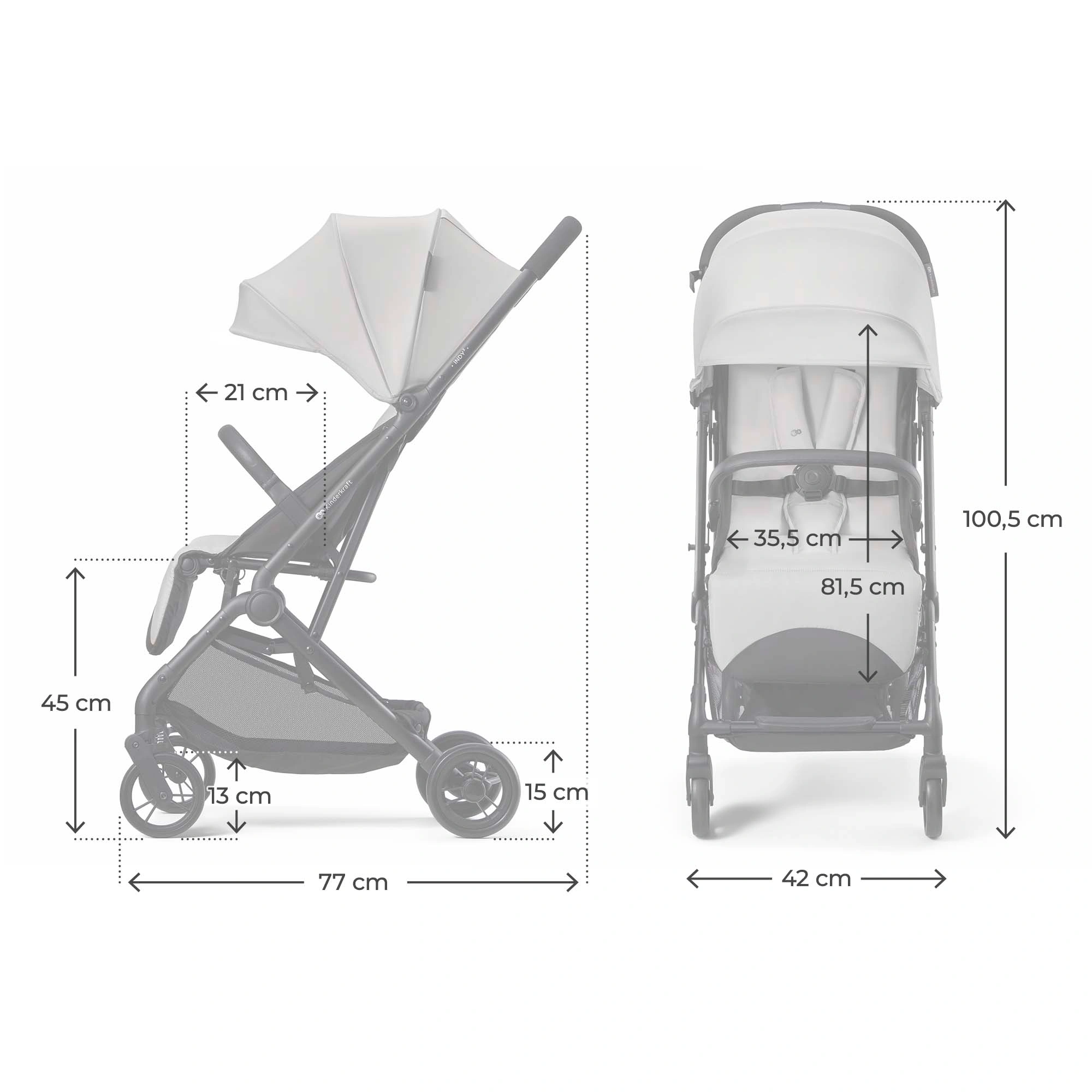 Kinderkraft City-Buggy INDY 3 Urban Grey