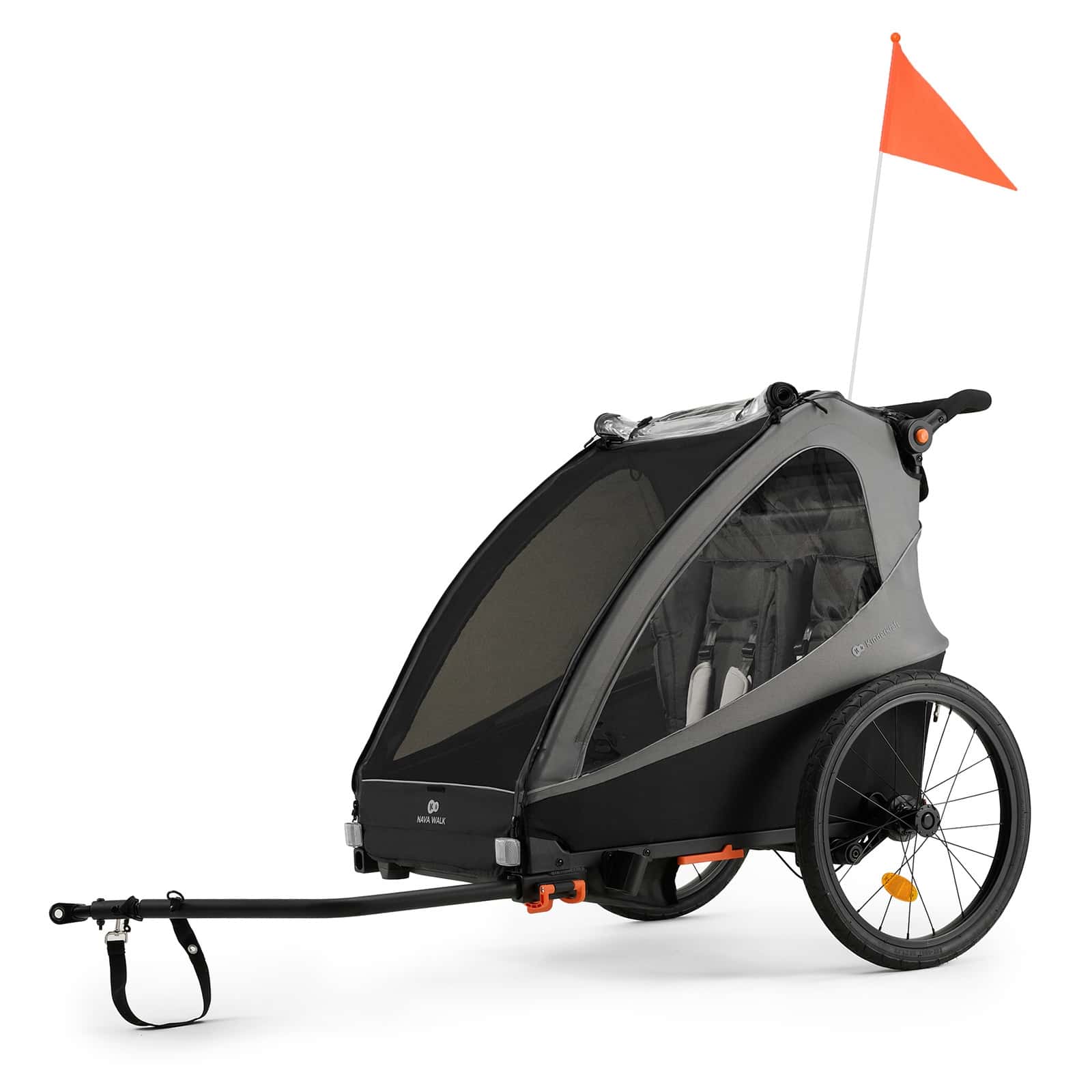 Kinderkraft Fahrradanhänger 2in1 NAVA WALK Grau