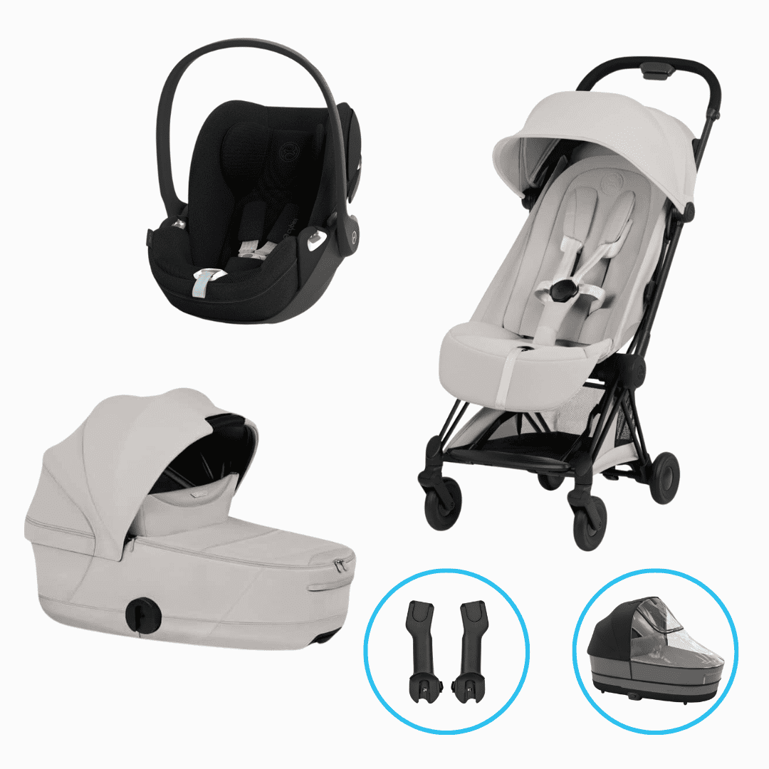 Cybex Coya Style 5in1 Kinderwagen Set Matt Black/City Grey inkl. Cloud T Plus Sepia Black