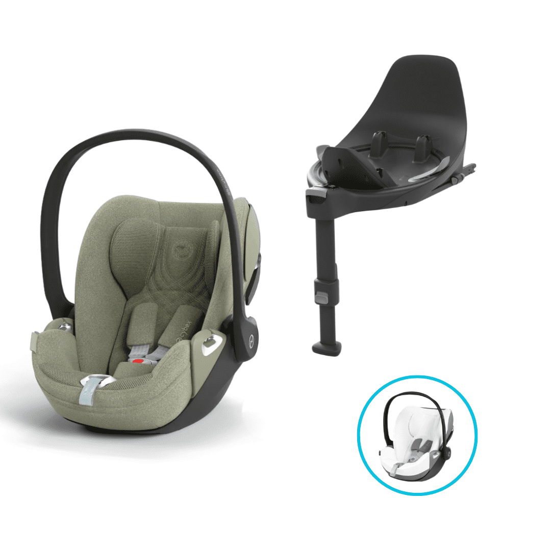 CYBEX Cloud T i-Size Plus Babyschale Sage Green inkl. Base T + Sommerbezug 