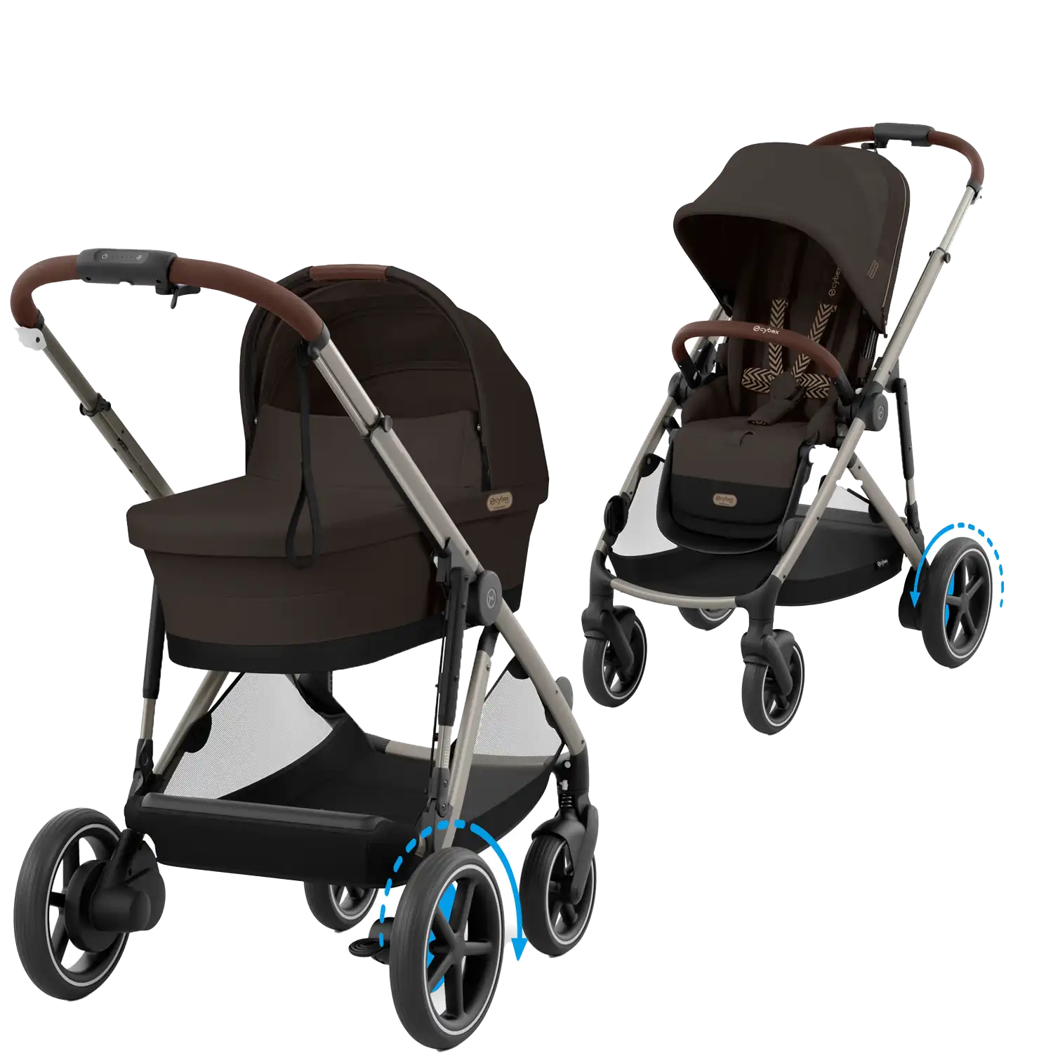 CYBEX e Gazelle S Kombikinderwagen 2in1 Chocolate Brown – CYBEX e Gazelle S Taupe/Chocolate Brown bei babybrands.de kaufen ✓ sicher, einfach & bequem online bestellen ✓