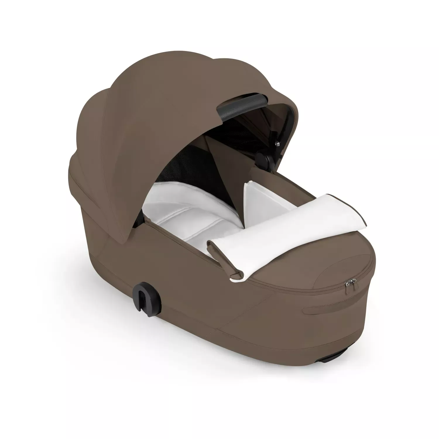 Cybex Priam Komfort Kinderwagen Set 4in1 Matt Black / Coconut Brown inkl. Cloud T Plus Coconut Brown und Base T