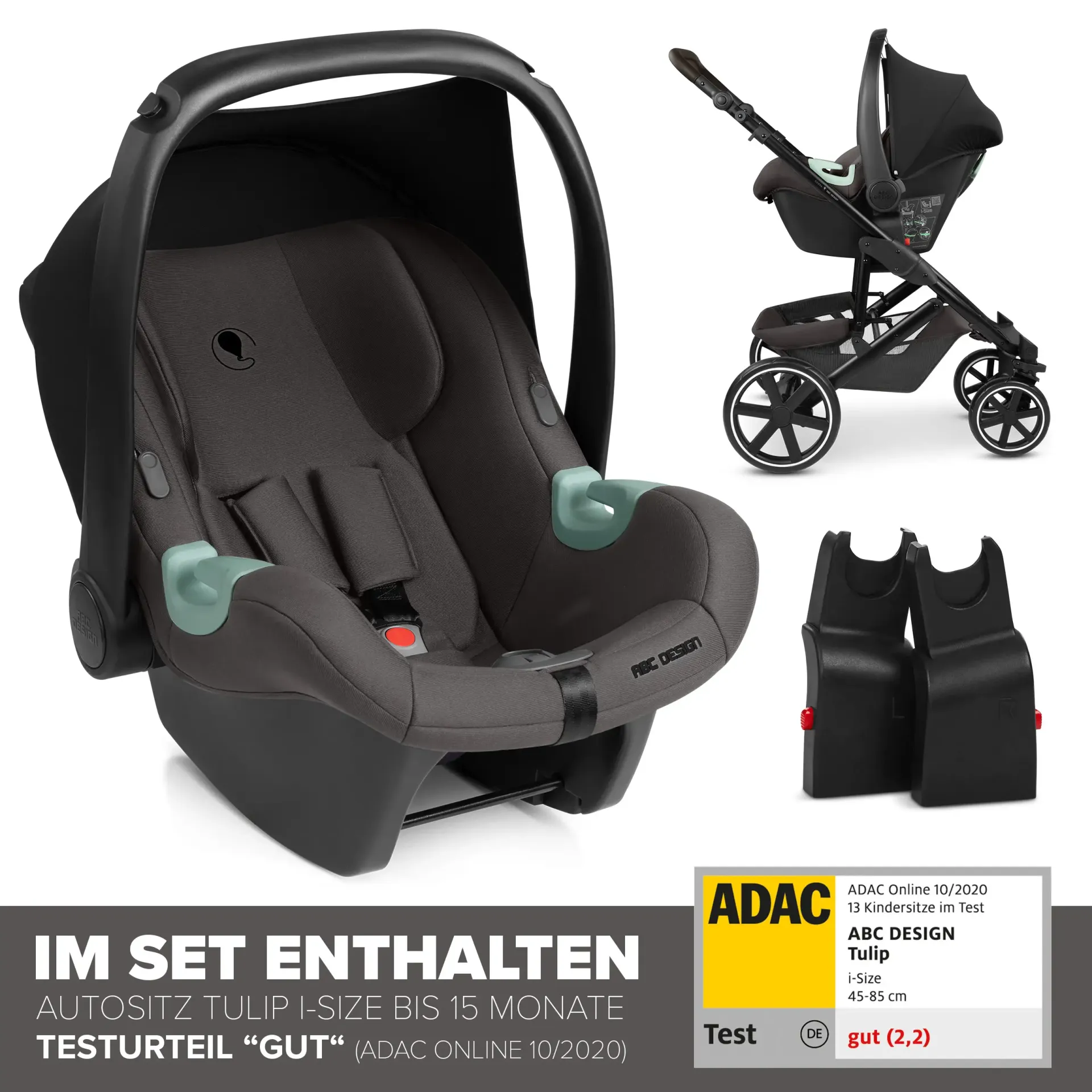 ABC Design Sierra 3in1 Kinderwagen-Set Nut