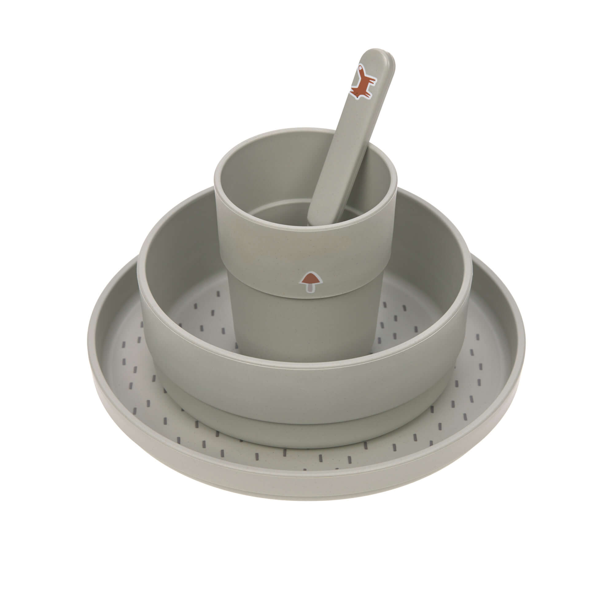 Lässig Kindergeschirr Set (Teller - Schüssel - Becher - Löffel) - Little Forest Fox Lässig Kindergeschirr Set (Teller - Schüssel - Becher - Löffel) - Little Forest Fox