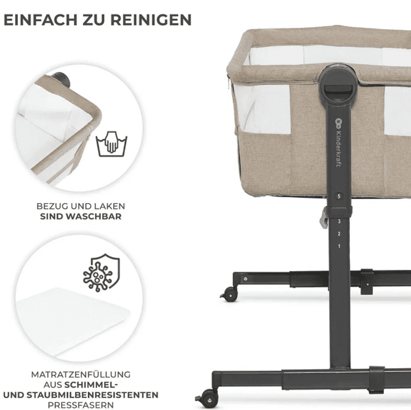 Kinderkraft 2in1 Beistellbett NESTE UP 2 beige