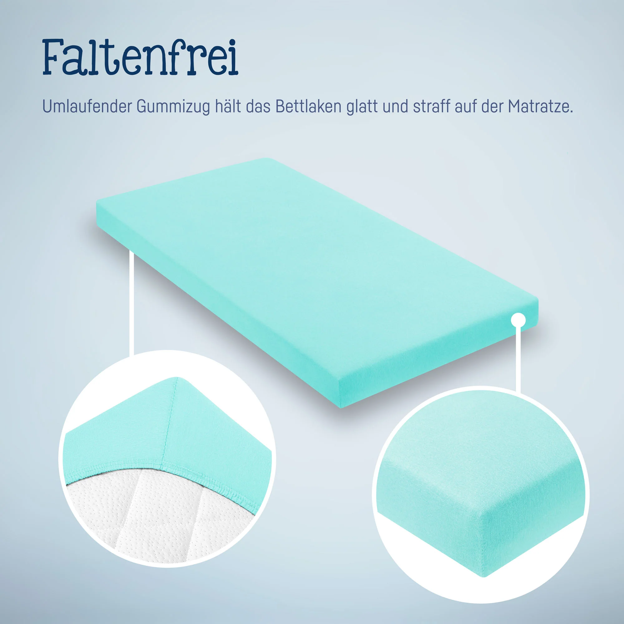 Zöllner Jersey Spannbetttuch Kinderbett 60/120 - 70/140 - mint Zöllner Jersey Spannbetttuch Kinderbett 60/120 - 70/140 - mint