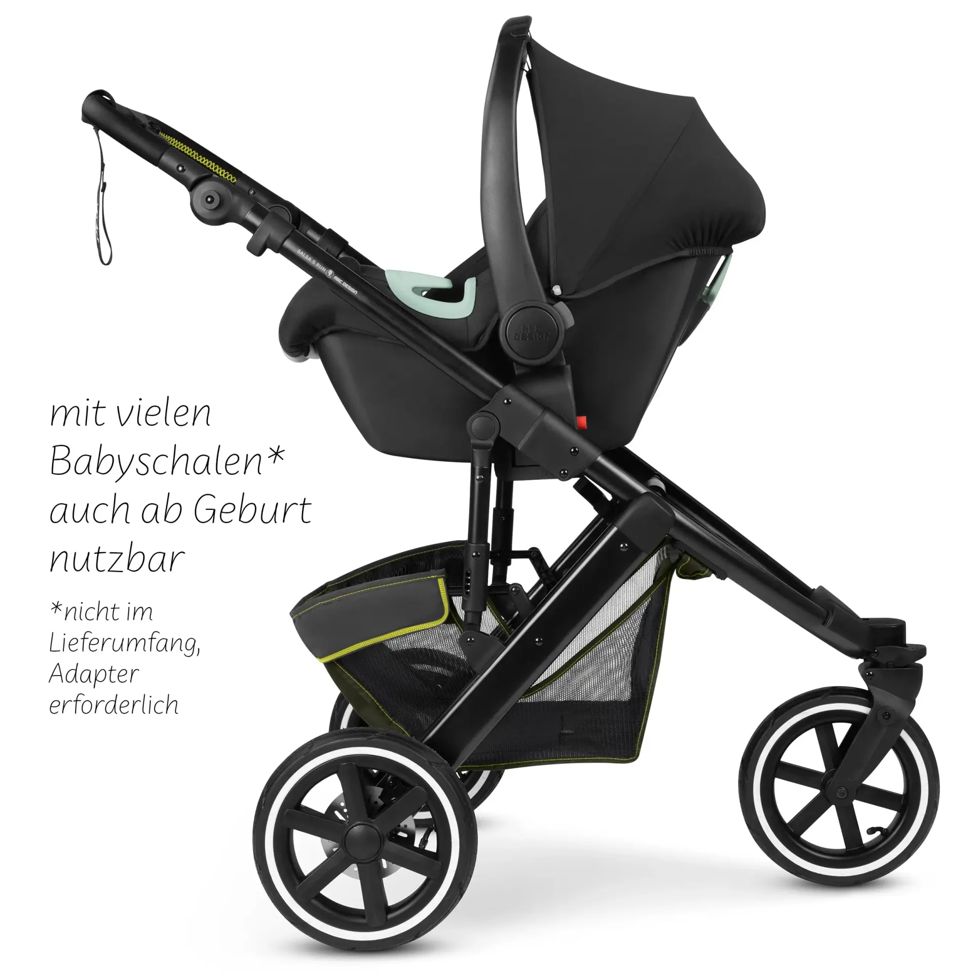 dreiradgestell mit montierter Babyschale dreiradgestell mit montierter Babyschale