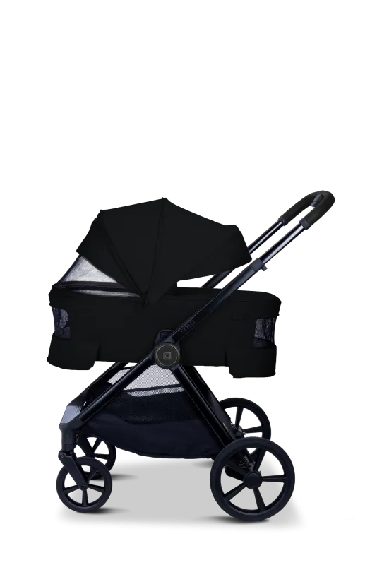 Moon STYLO 5in1 Kombikinderwagen-Set Onyx inkl. Wickeltasche, Regenverdeck und Adaptern