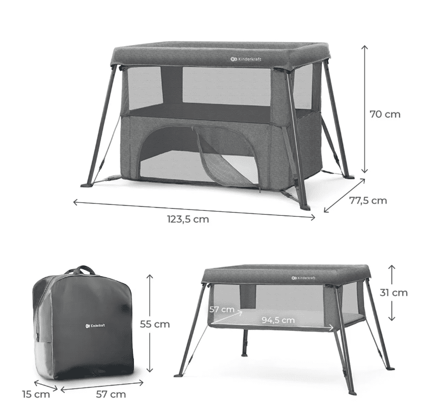Kinderkraft 3in1 Reisebett CAMI grau Kinderkraft 3in1 Reisebett CAMI grau