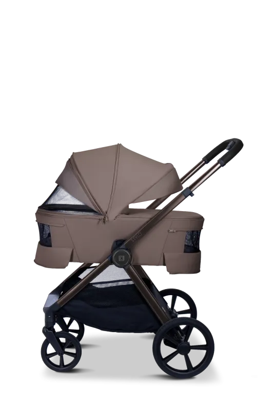 Moon STYLO 5in1 Kombikinderwagen-Set Greige inkl. Wickeltasche, Regenverdeck und Adaptern