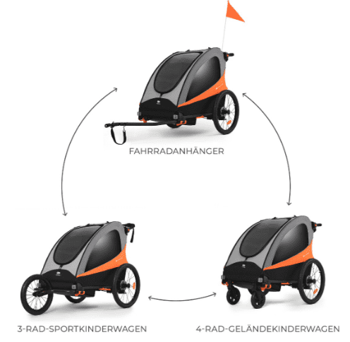 Kinderkraft 3in1 Fahrradanhänger NAVA orange Kinderkraft 3in1 Fahrradanhänger NAVA orange