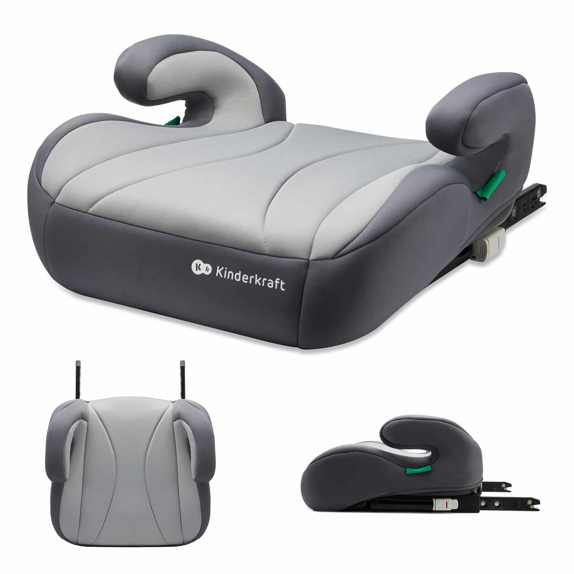kinderkraft i boost sitzerhöhung grau schwarz mit isofix von oben von der seite und von vorn kinderkraft i boost sitzerhöhung grau schwarz mit isofix von oben von der seite und von vorn