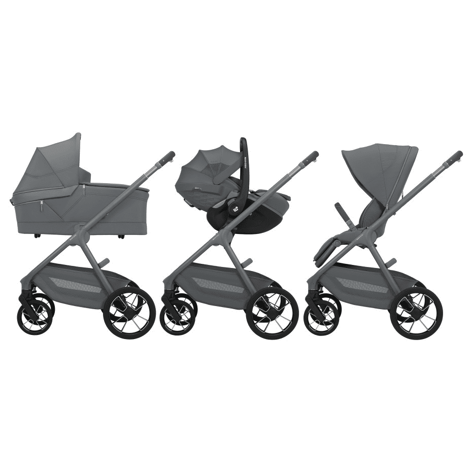 Maxi Cosi Oxford + 5in1 Kinderwagen-Set Moon Graphite inkl. Babyschale Moon Graphite und Base