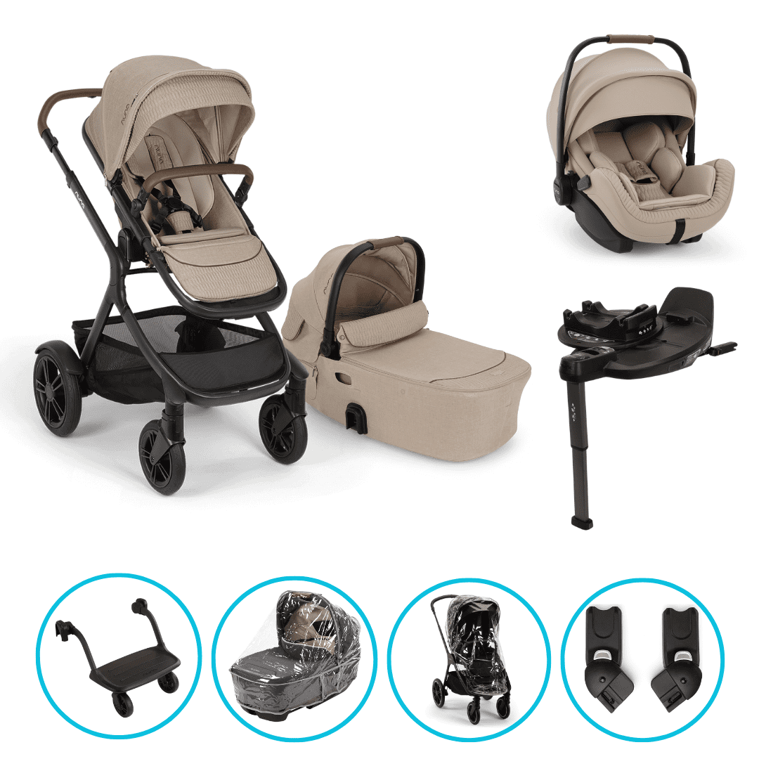Nuna DEMI Next 8in1 Kinderwagen Set Cosmopolitan inkl. Arra Flex Cosmopolitan, Base Curv und Rider Board