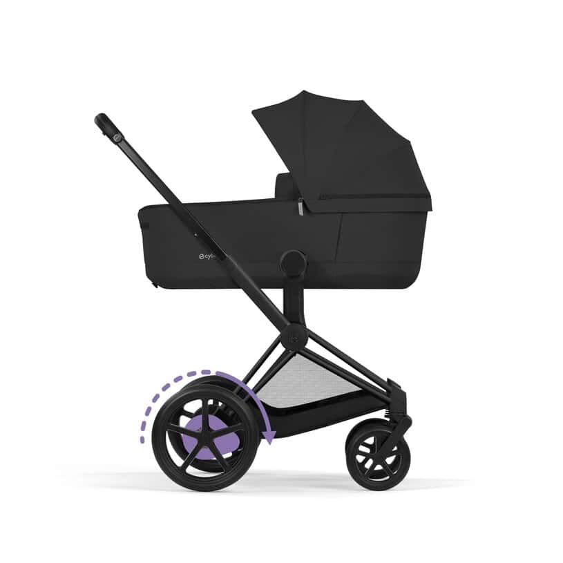 Cybex e-Priam Komfort Kinderwagen Set 4in1 Matt Black / Sepia Black inkl. Cloud T Plus Sepia Black und Base T