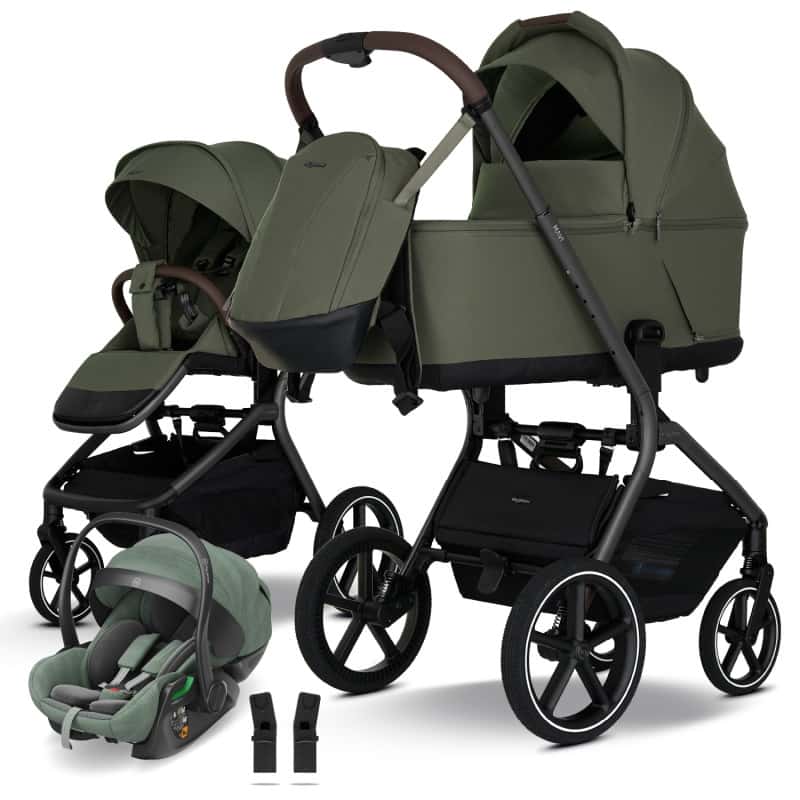 my junior MAVI 4in1 Kinderwagen-Set Olive Green inkl. AURA ergo 2 Grün