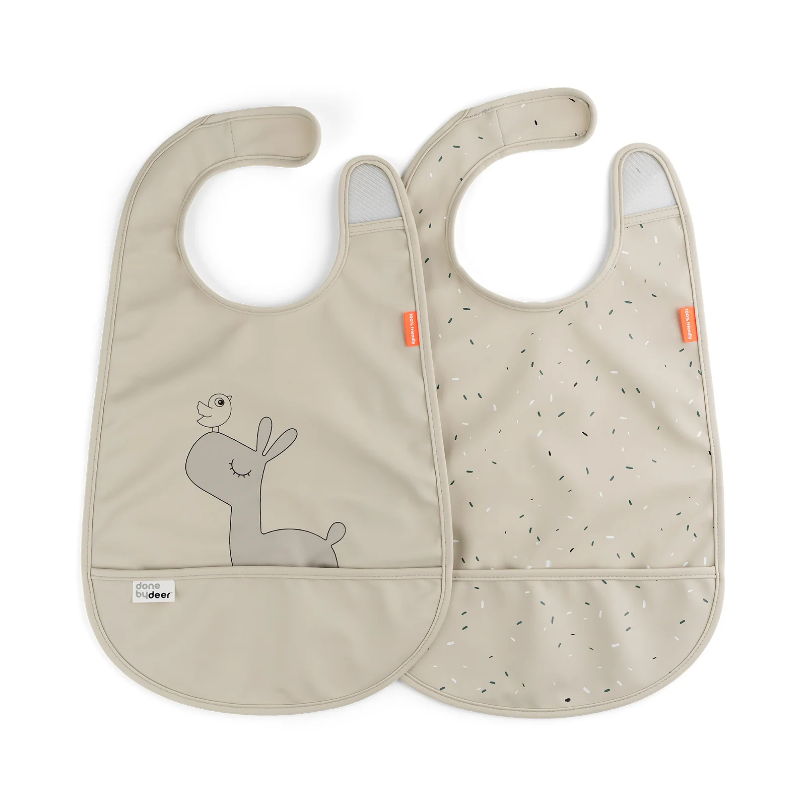 Done by Deer - Lätzchen mit Klettverschluss 2-er Pack Lalee Sand Done by Deer - Lätzchen mit Klettverschluss 2-er Pack Lalee Sand