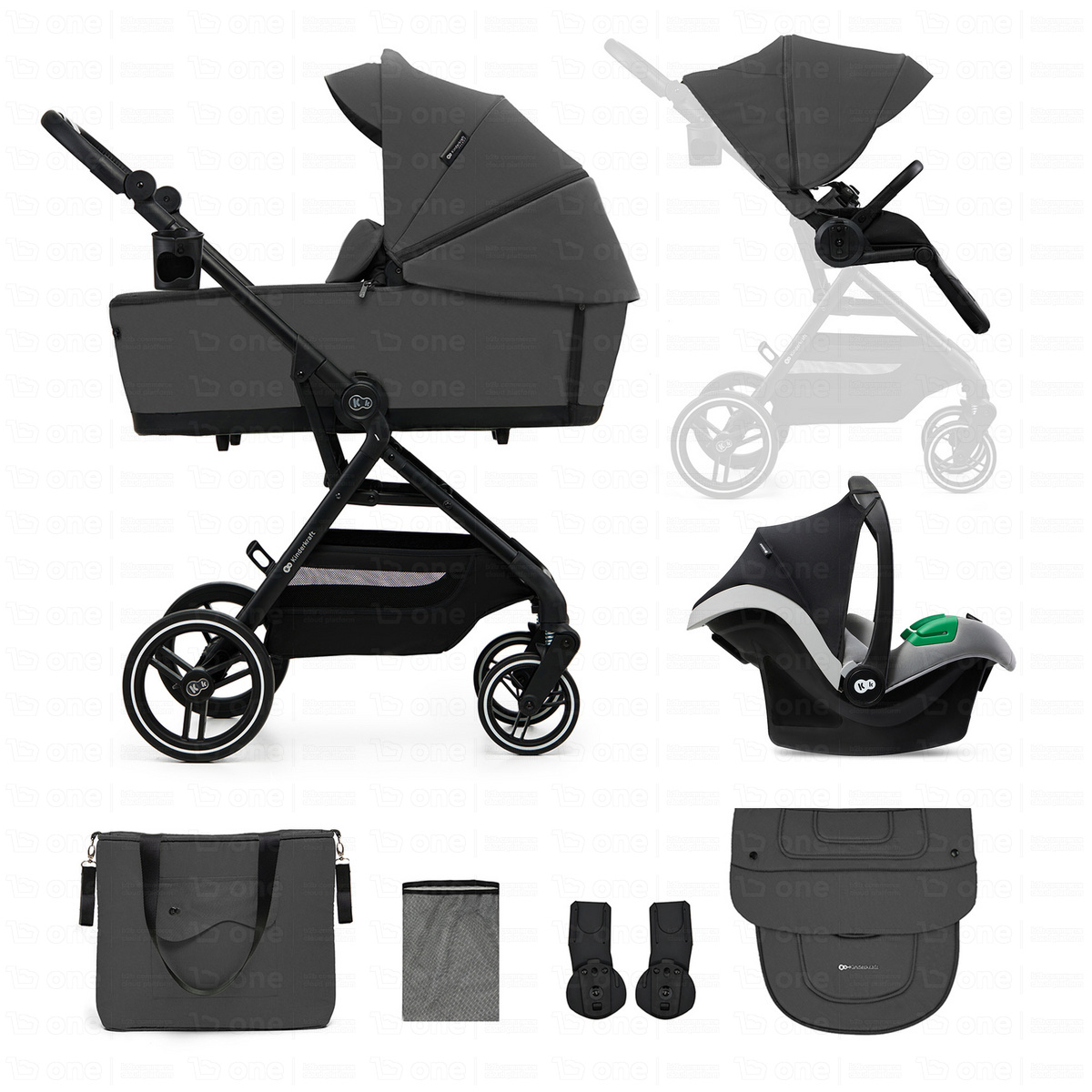Kinderkraft Kinderwagen 3in1 YOXI grey Kinderkraft Kinderwagen 3in1 YOXI grey