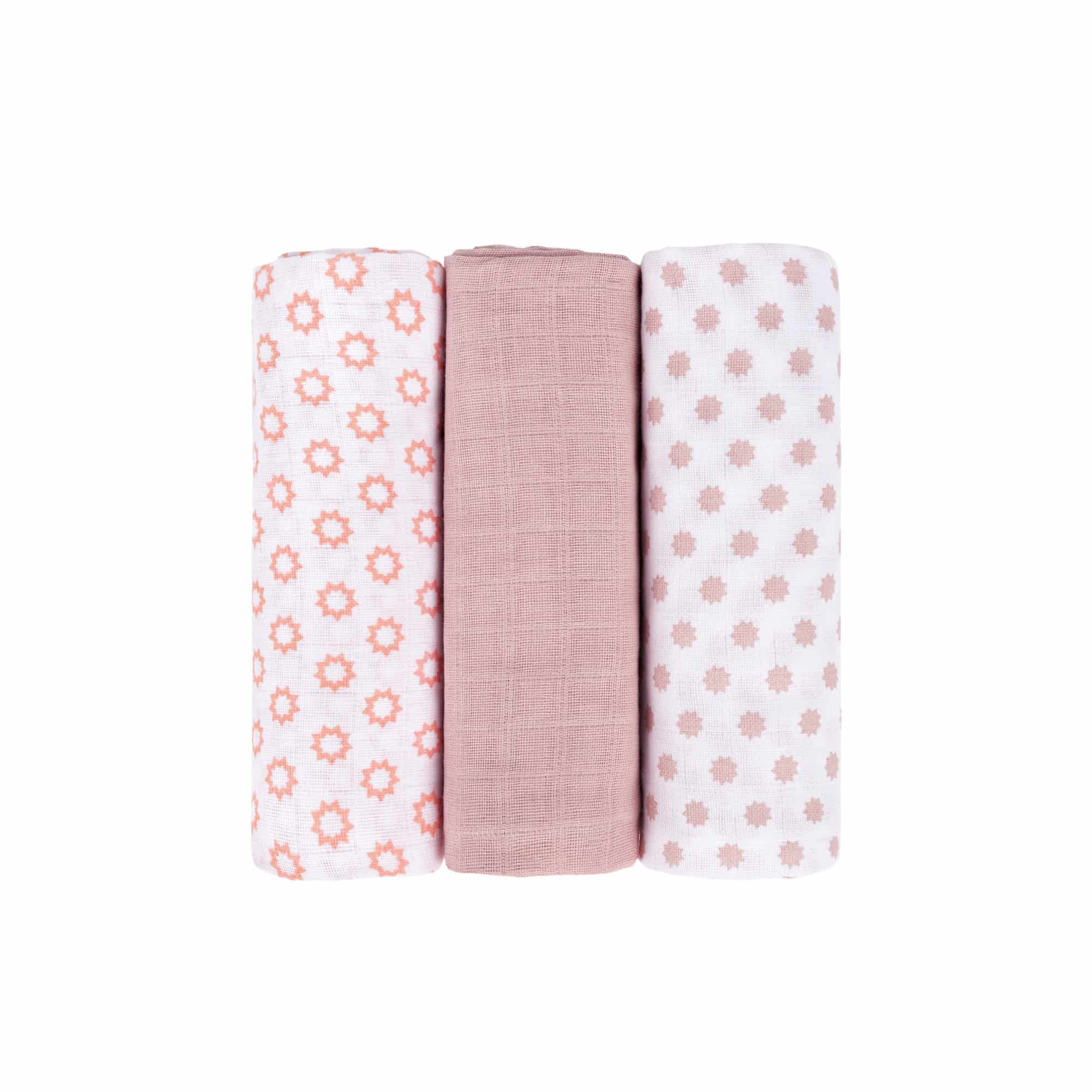 Lässig - Mulltücher (3 Stk) - Swaddle & Burp Blanket L Little Chums Stars Light Pink Lässig - Mulltücher (3 Stk) - Swaddle & Burp Blanket L Little Chums Stars Light Pink