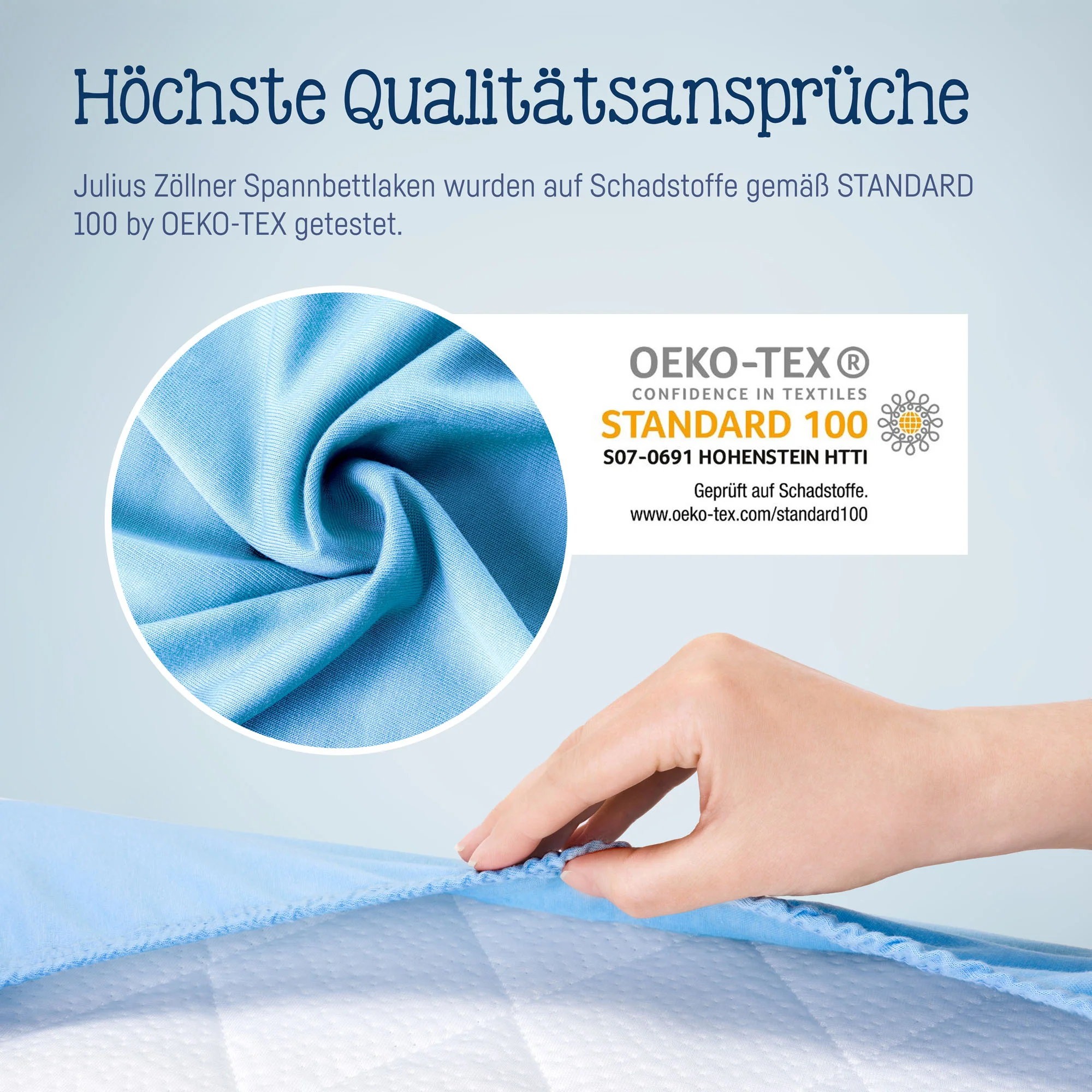 Zöllner Jersey Spannbetttuch Kinderbett 60/120 - 70/140 - hellblau Zöllner Jersey Spannbetttuch Kinderbett 60/120 - 70/140 - hellblau
