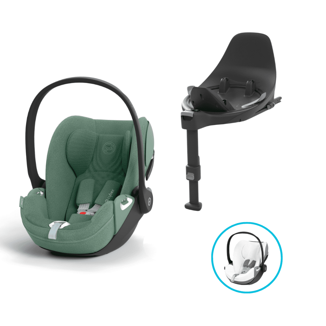 CYBEX Cloud T i-Size Plus dark green Babyschale inkl. Base T + Sommerbezug 