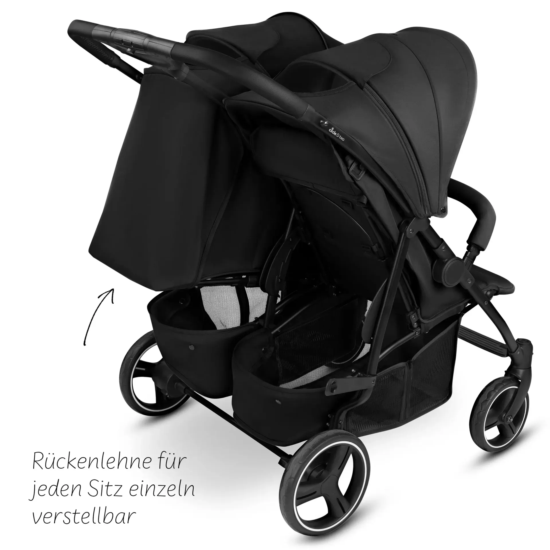 Circle Geschwisterkinderwagen D Two - Black