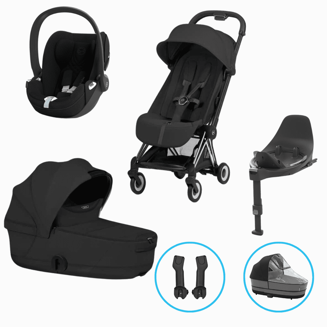 Cybex Coya Style 6in1 Kinderwagen Set Chrome Brown/Sepia Black inkl. Cloud T Plus Sepia Black und Base T