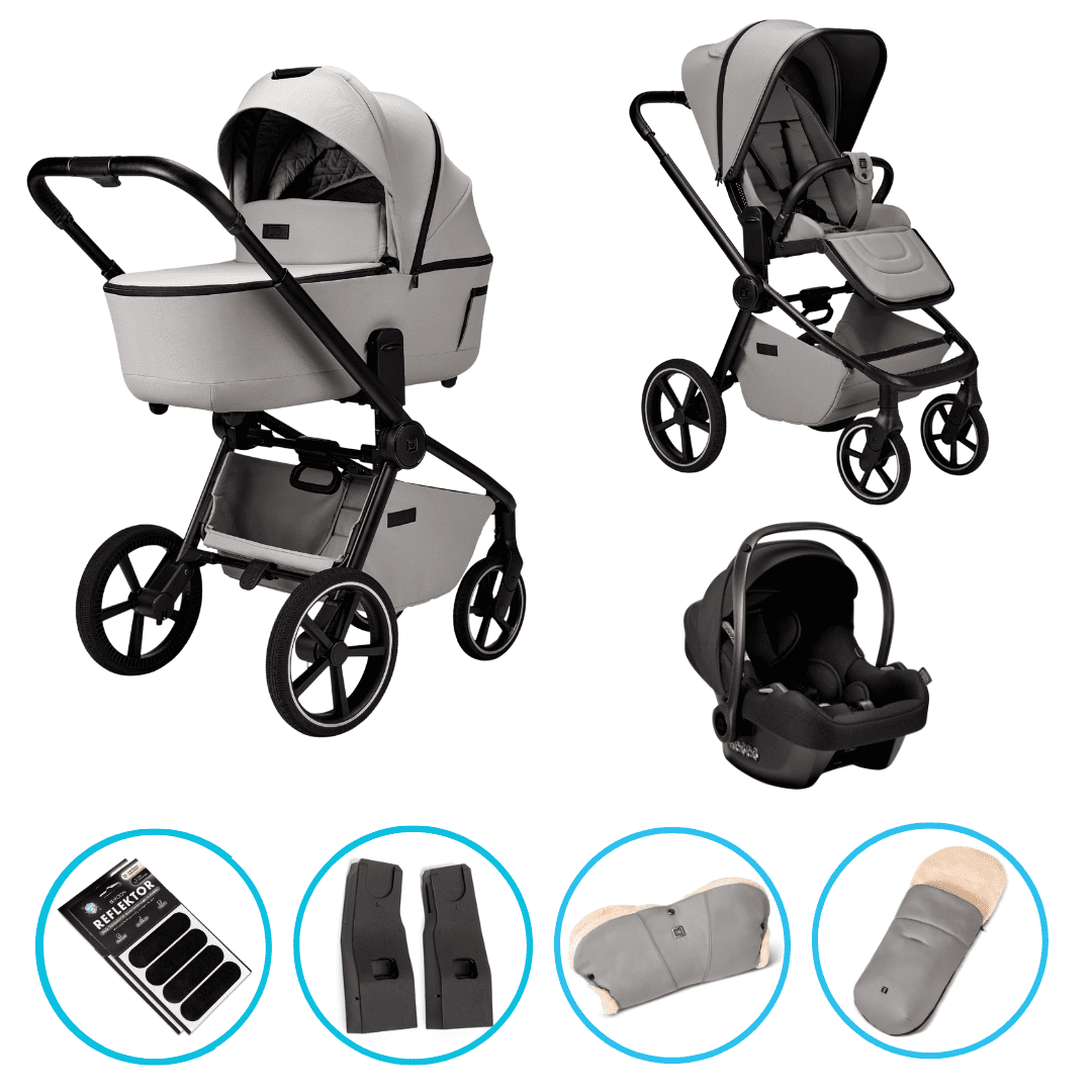 Moon RESEA 2.0 Kombikinderwagen ghost 3in1 Set inkl. Cosmo 2.0, Fußsack und Handmuff