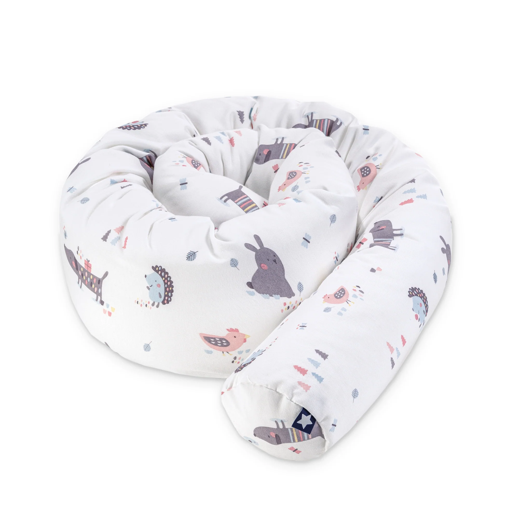 personalisierte Bettschlange Jersey Cotton 180cm mit Namen Crazy Animals