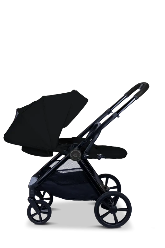 Moon STYLO 5in1 Kombikinderwagen-Set Onyx inkl. Wickeltasche, Regenverdeck und Adaptern