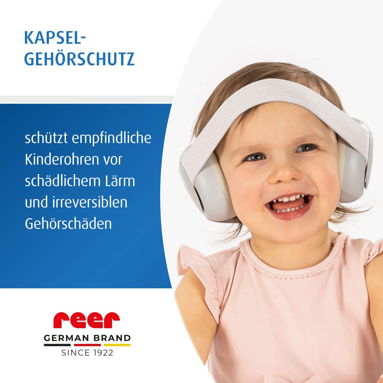 kind trägt gehörschutz mit flexiblen stirnband
