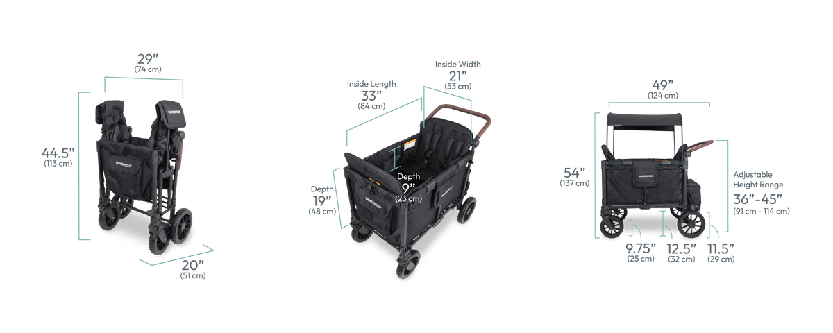 Wonderfold W4 Luxe Pro KinderVan 4-Sitzer - Schwarz