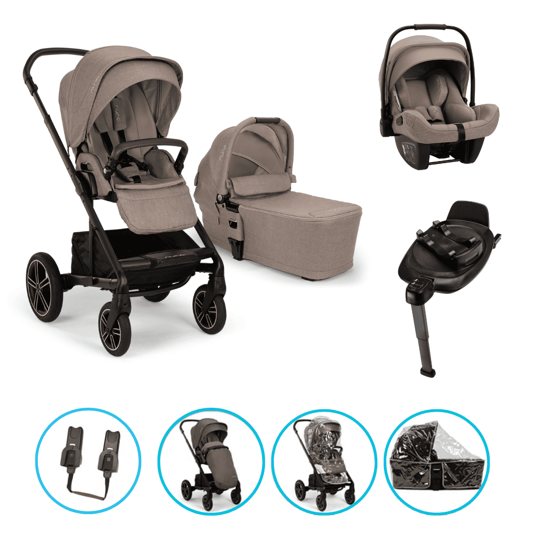 Nuna MIXX next 4in1 Kinderwagen Set Cedar inkl. Pipa Next Cedar, Base Next und gratis Zubehör