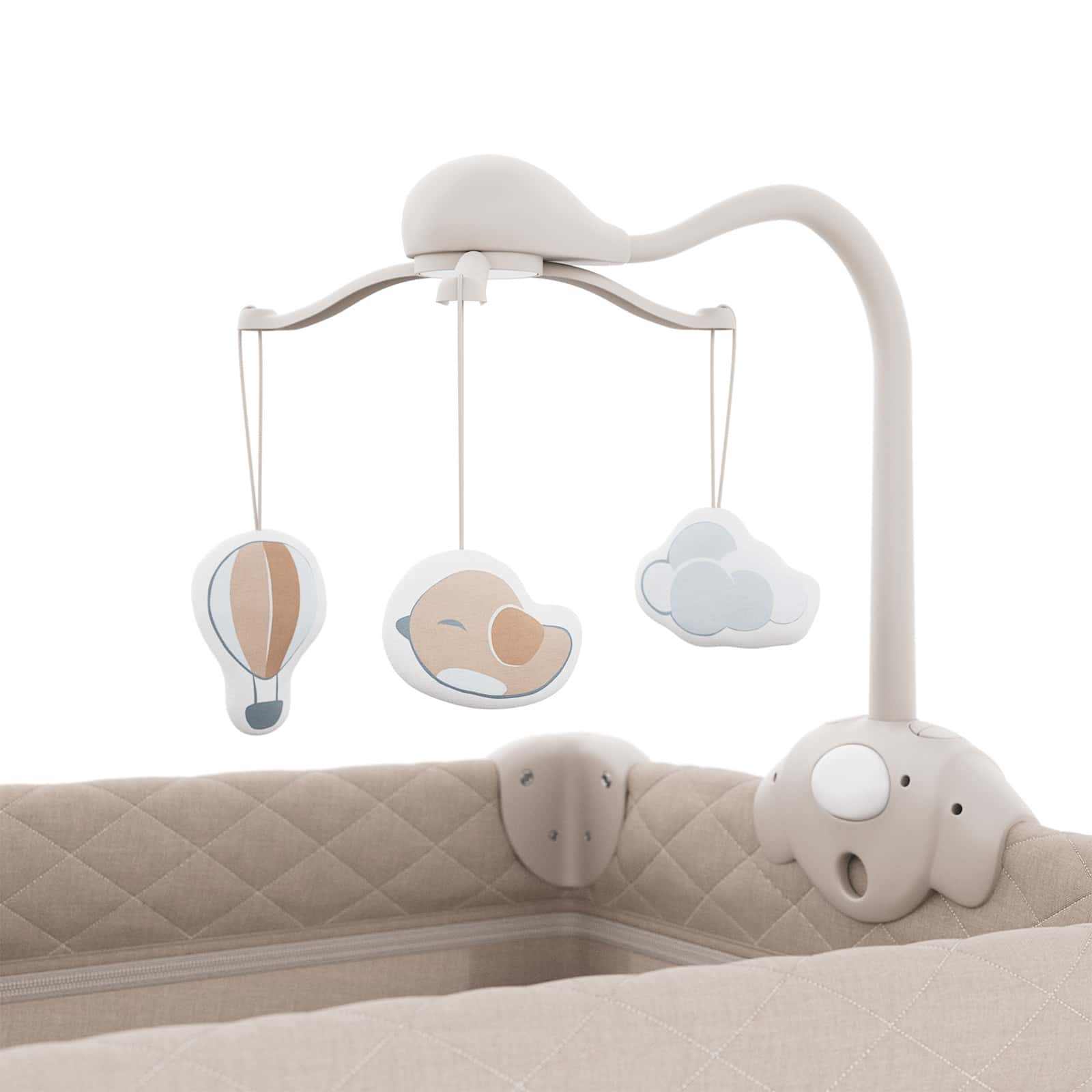 Kinderkraft Reisebett 2in1 LEODY UP mit Zubehör - Beige
