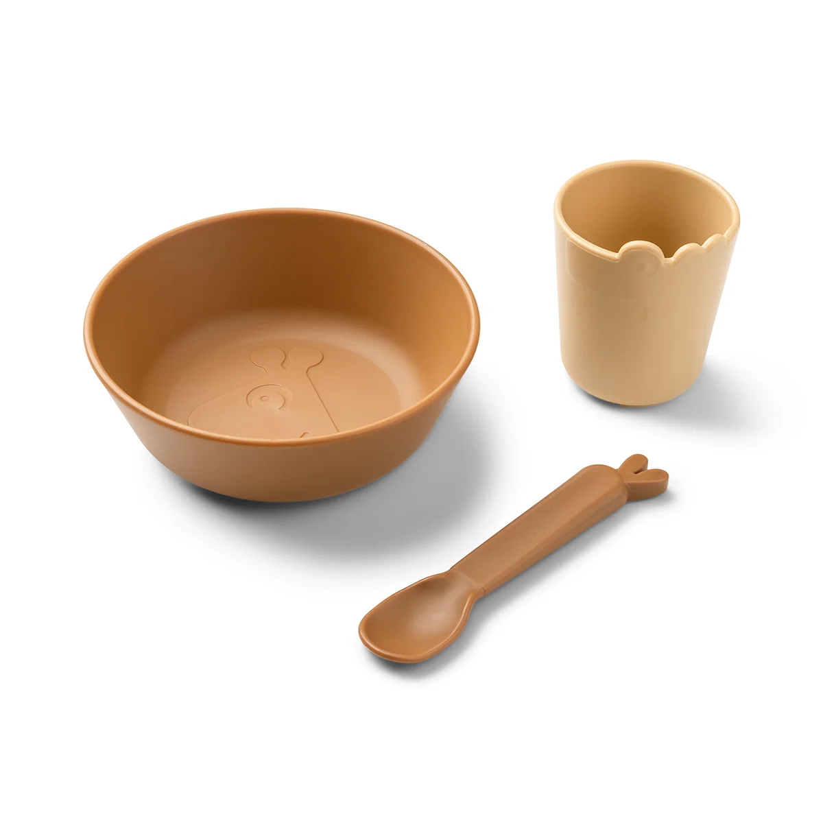 Done by Deer Erstes Silikon Geschirr - Set - Mustard Done by Deer Erstes Silikon Geschirr - Set - Mustard