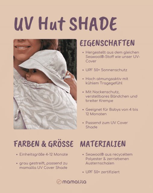 mamalila UV-Hut Shade - grau gestreift mamalila UV-Hut Shade - grau gestreift