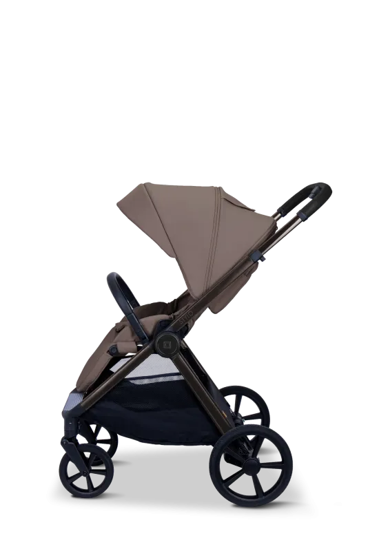 Moon STYLO 5in1 Kombikinderwagen-Set Greige inkl. Wickeltasche, Regenverdeck und Adaptern